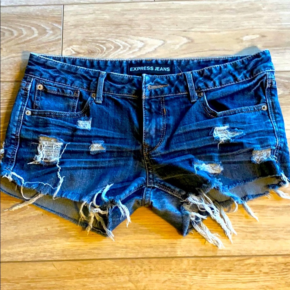 Low Rise Denim Cutoff Shorts